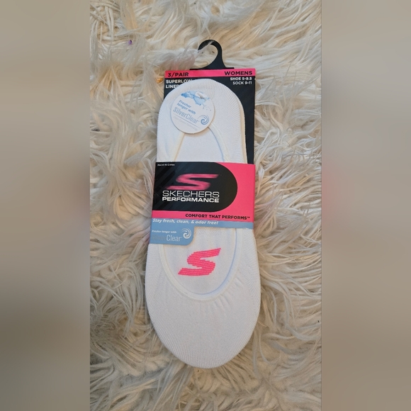 Skechers Accessories - Skechers Performance White No-Show Socks